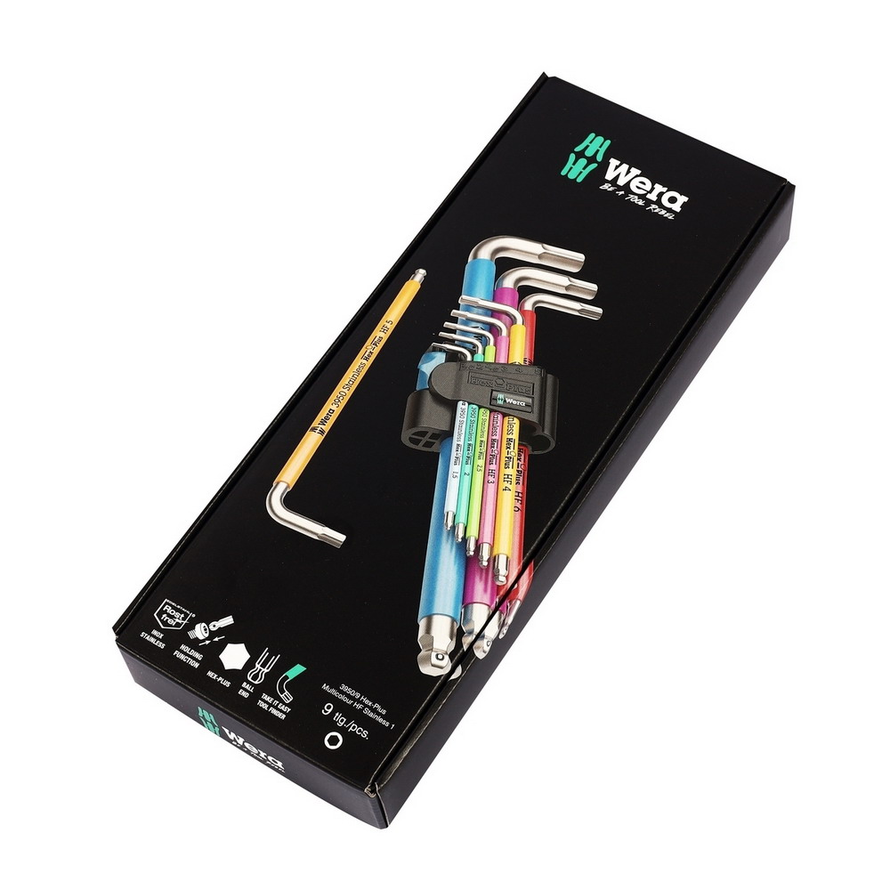 WERA 05022699001 ชุดประแจหกเหลี่ยม 3950-9 Hex-Plus Multicolour HF Stainless 1 ชุด 9 ชิ้น_8