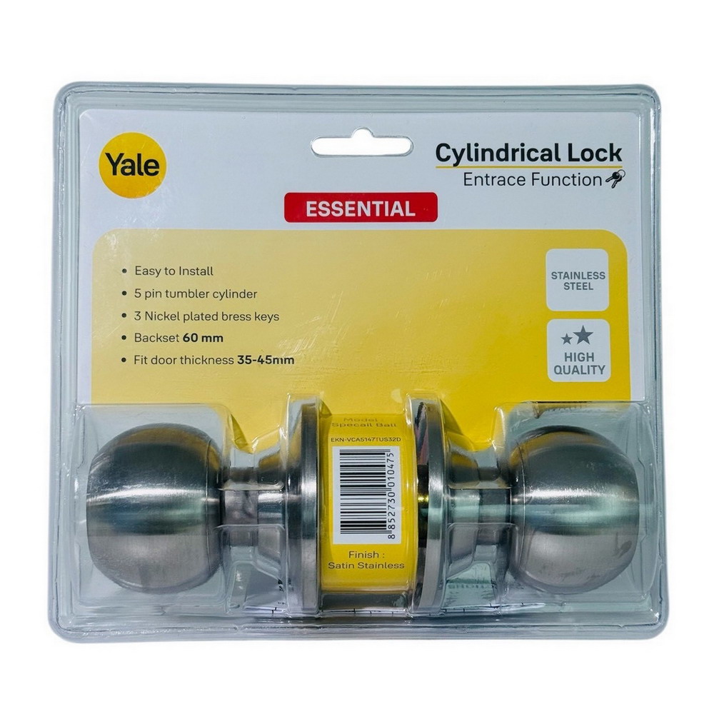 YALE EKN-VCA5147TUS32D ลูกบิดห้องทั่วไป สเตนเลส 201 ขนาด Ross 65 มม สีสแตนเลส_3