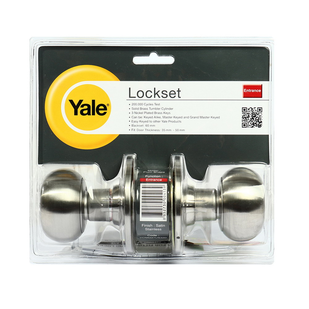 YALE VCN5227 ลูกบิดห้องทั่วไปหัวลูกจัน 75MM สีสแตนเลส_3