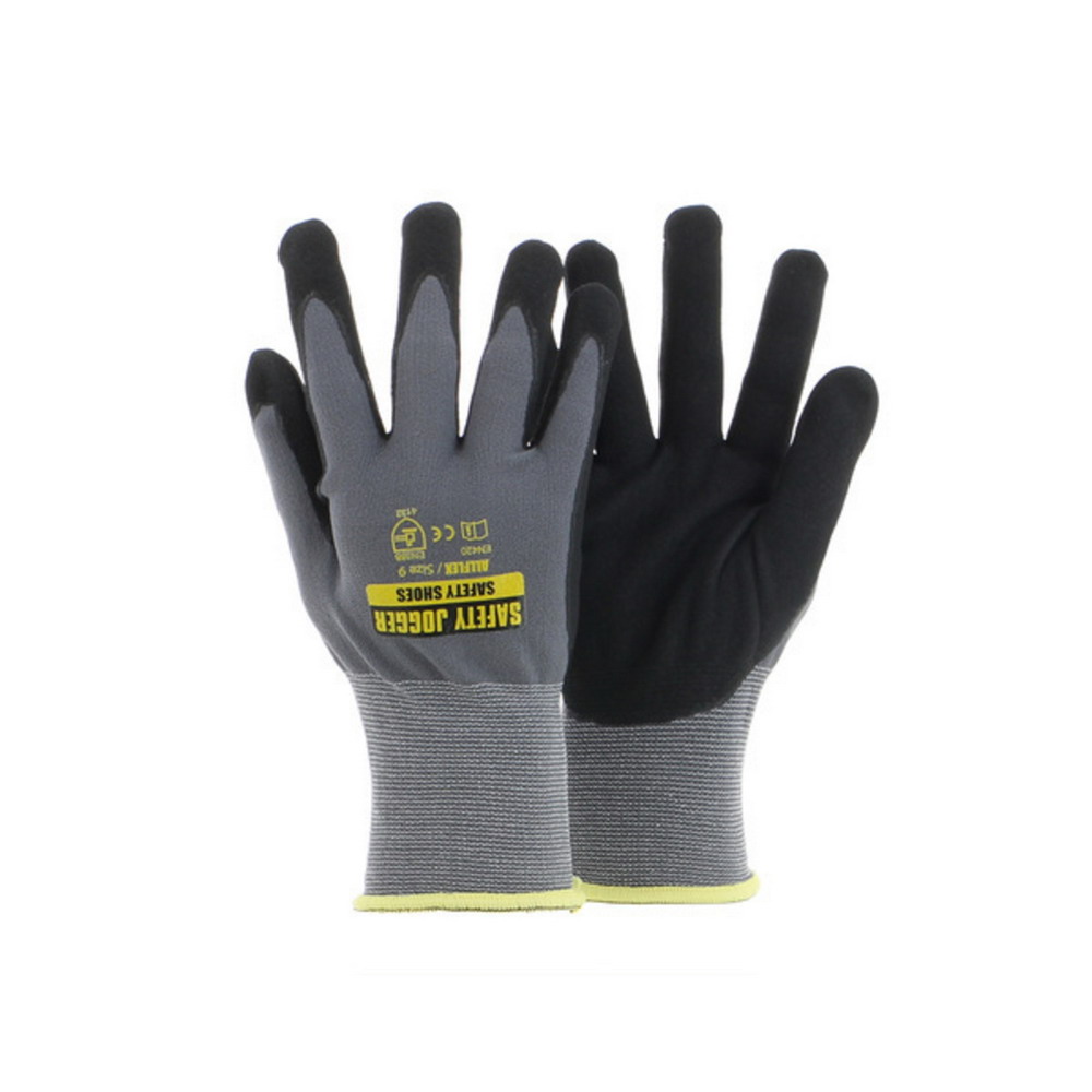 JOGGER ALLFLEX ถุงมือเซฟตี้ ขนาด 10 ซม สีเทา ระบายอากาศดี_1