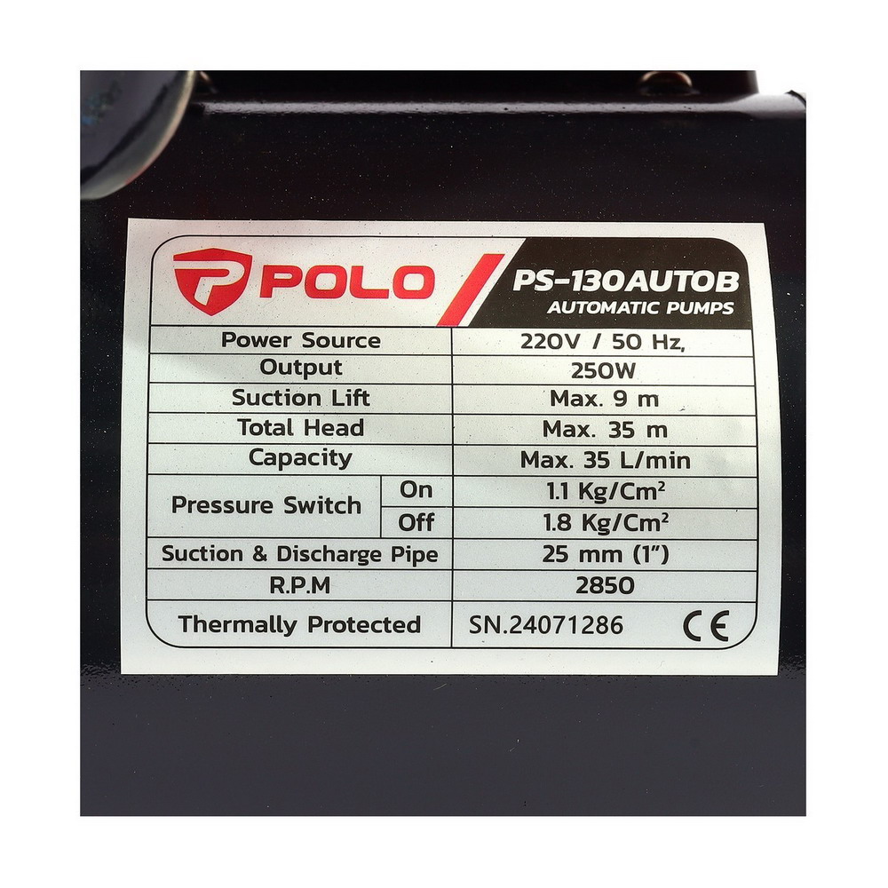POLO PS-130AUTOB ปั๊มอัตโนมัติ 250 วัตต์ ท่อ 1 นิ้ว_5
