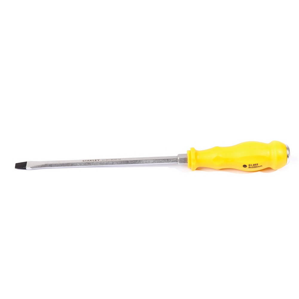 STANLEY 61-893 ไขควงตอก ปากแบน 8 มม X 8 นิ้ว มีแถบแม่เหล็กที่ปลายหัวไขควง_1