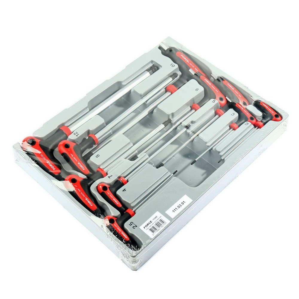 FORCE 5106B ชุดประแจหกเหลี่ยม+บอล 10ชิ้น ถาดPVC_2