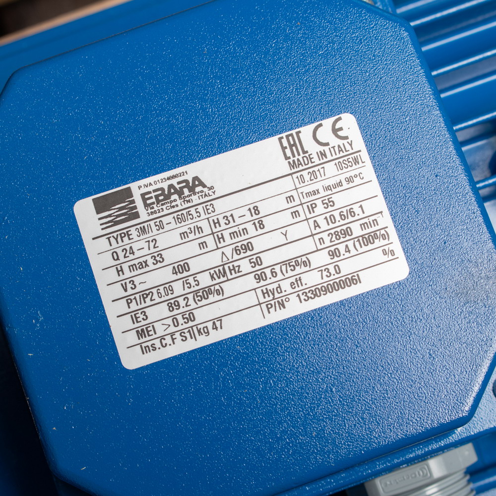 EBARA 3M 50-160-5-5 ปั๊มน้ำแสตนเลส 7-5HP 380V_2