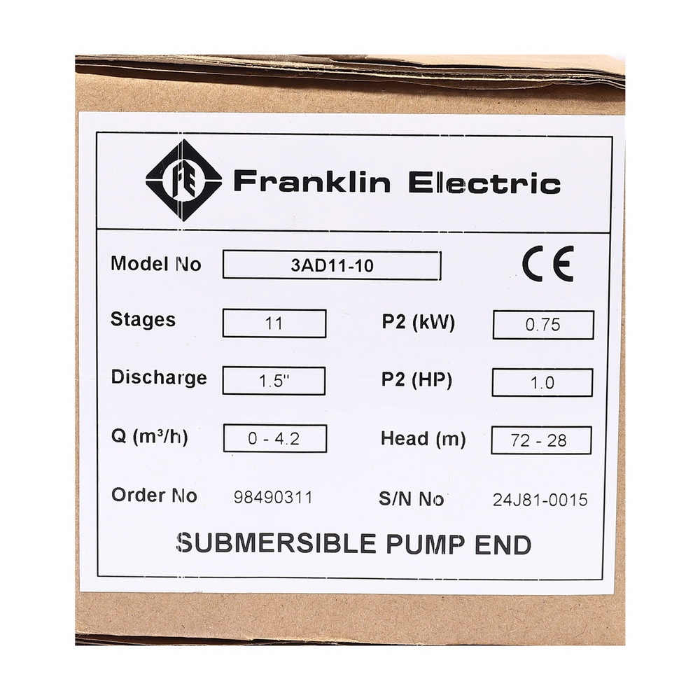 FRANKLIN 2AD07-05 เฉพาะหัวปั๊มบาดาล 4 นิ้ว 0-5HP 7 ใบพัด_4