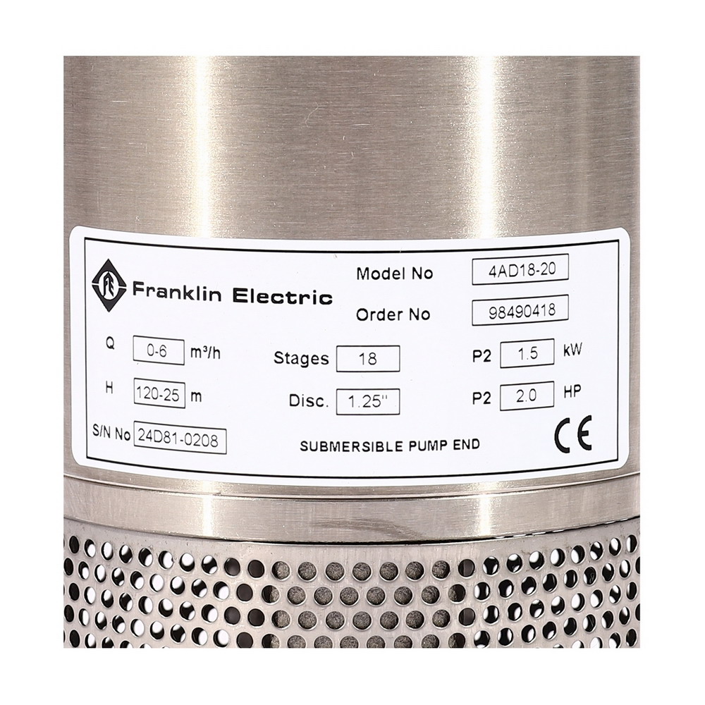 FRANKLIN 4AD18-20 หัวปั๊มน้ำบาดาล 4 นิ้ว 2HP 18 ใบพัด_3