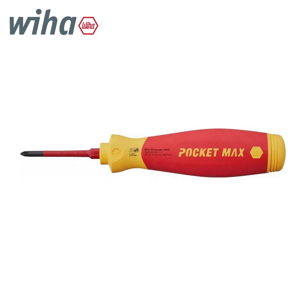 WIHA 283109 ไขควงกันไฟ PocketMax พร้อมช่องเก็บบิตในตัว 4 ชิ้น รหัส 45296_2