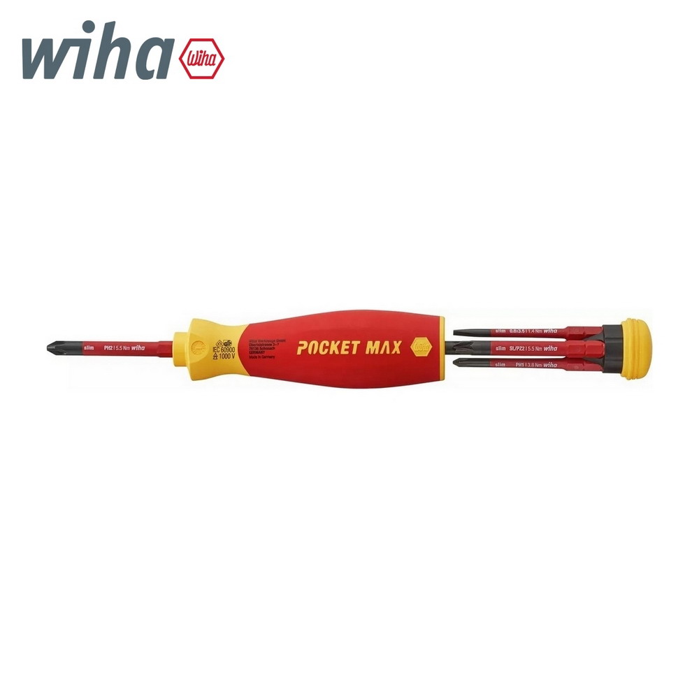 WIHA 283109 ไขควงกันไฟ PocketMax พร้อมช่องเก็บบิตในตัว 4 ชิ้น รหัส 45296_4
