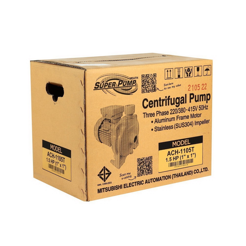 MITSUBISHI ACH-1105T ปั๊มน้ำหอยโข่ง 1-5HP 380V ท่อ 1 นิ้ว x 1 นิ้ว_4
